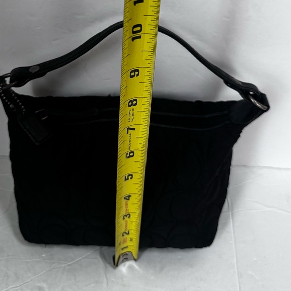 Coach Y2K Soho Quilted Mini Hobo Shoulder Bag Lather Nylon Wristlet Zipper Black - Picture 14 of 16